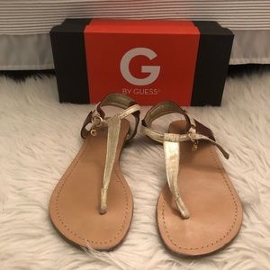 Gold and Tan G by Guess Thong Sandals